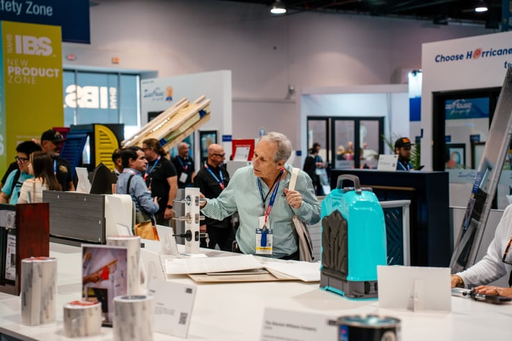 Attendees browse the New Product Zone