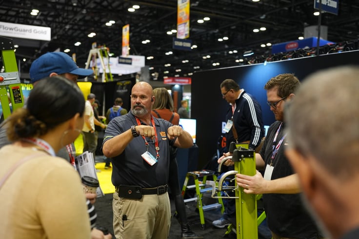 Attendees and Exhibitors interact at the Jobsite Safety Zone