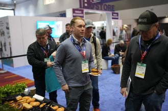 attendees wearing lanyards
